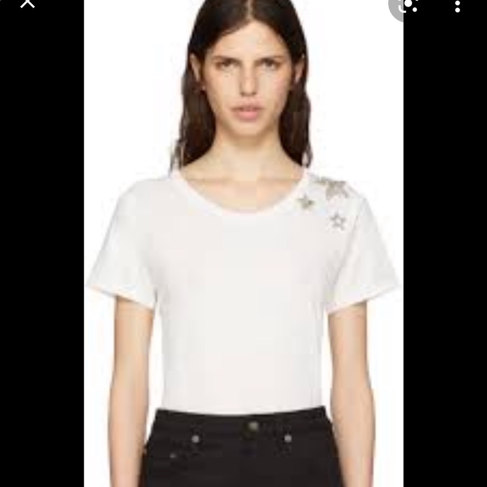 Saint Laurent crystal stars tshirt